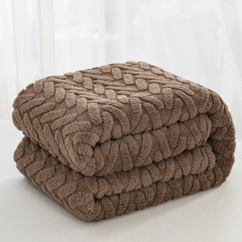 Warm Plush Fleece Throw Blanket for Winter