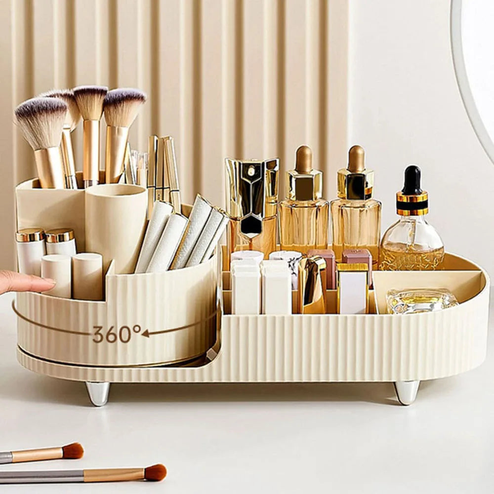 Premium Cosmetic Storage with Compact Rotating Case