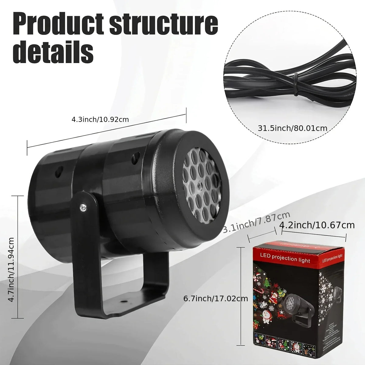 Colorful LED Snowflake Projector Light Show