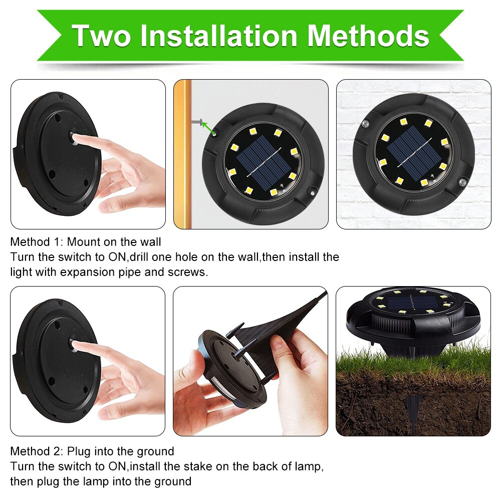 Green Solar Powered Garden Lamp