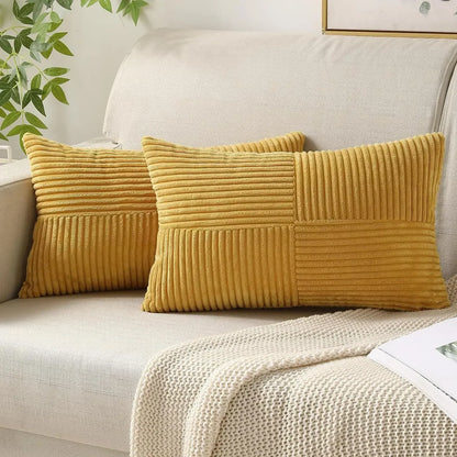 Soft Striped Velvet Cushion Covers