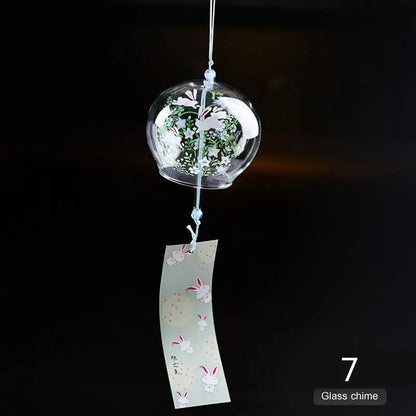 Delicate Japanese Glass Wind Chime Pendant