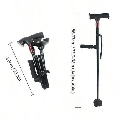 Multi-Functional Foldable LED Walking Cane