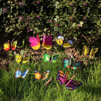 Vibrant Outdoor Butterfly Garden Decor Set of 10