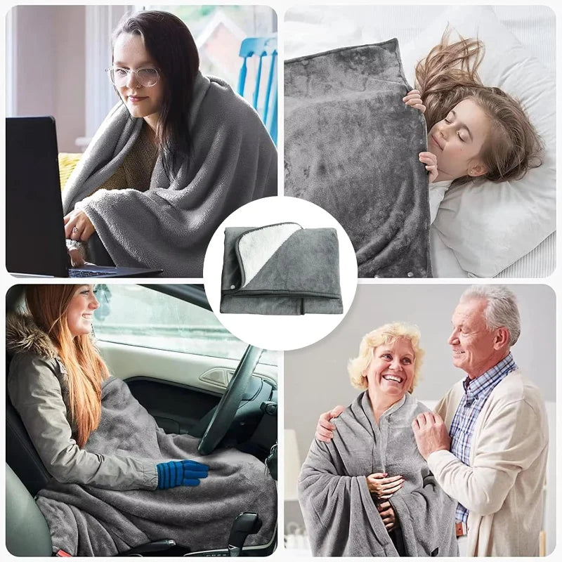Soft Wearable Electric Heated Blanket with 3 Heat Settings