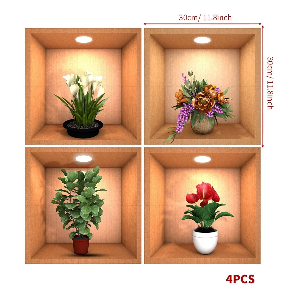 Stylish Wall Artificial Plant Decals - Yeezlab