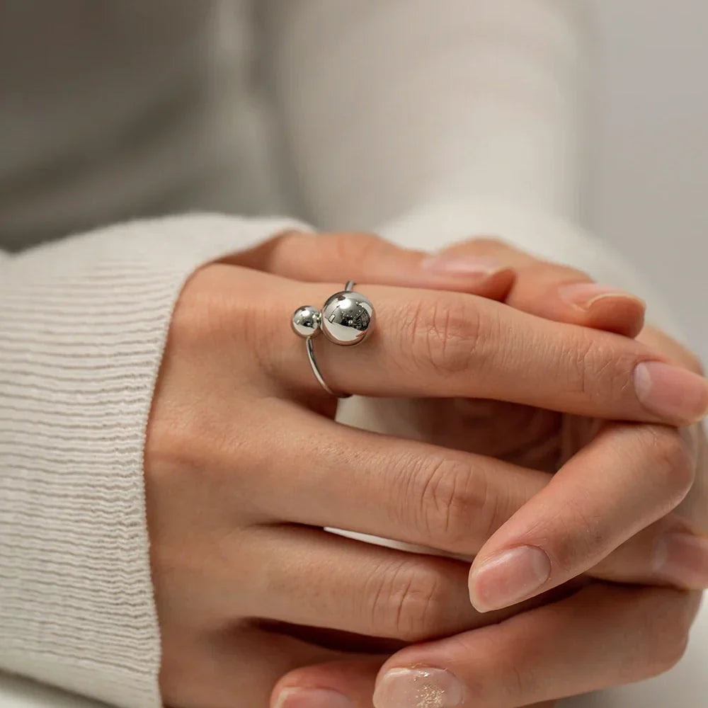 Luxury Gold Double Ball Statement Ring