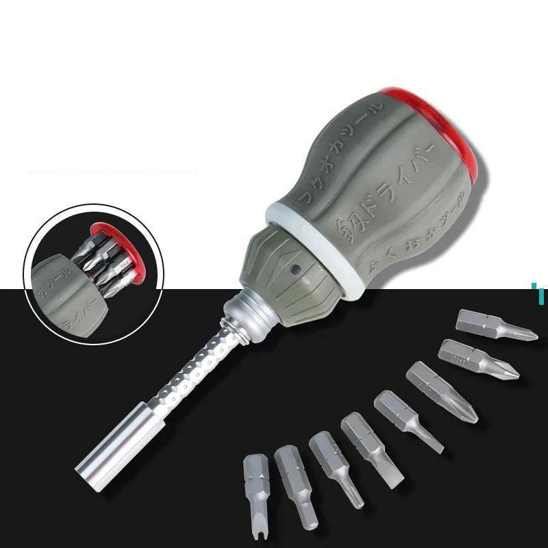 Compact Adjustable Magnetic Multi Bit Screwdriver Kit - Yeezlab