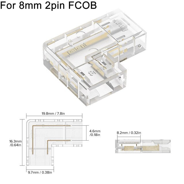 Clear L Shape LED Strip Light Connector - Yeezlab