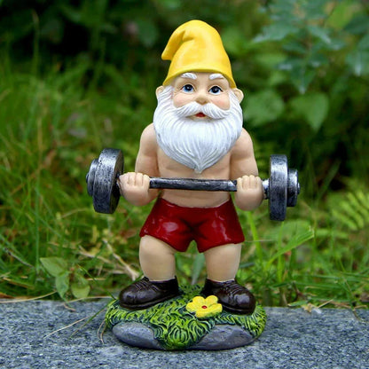 Comical Gnome Resin Statue for Outdoor Decor