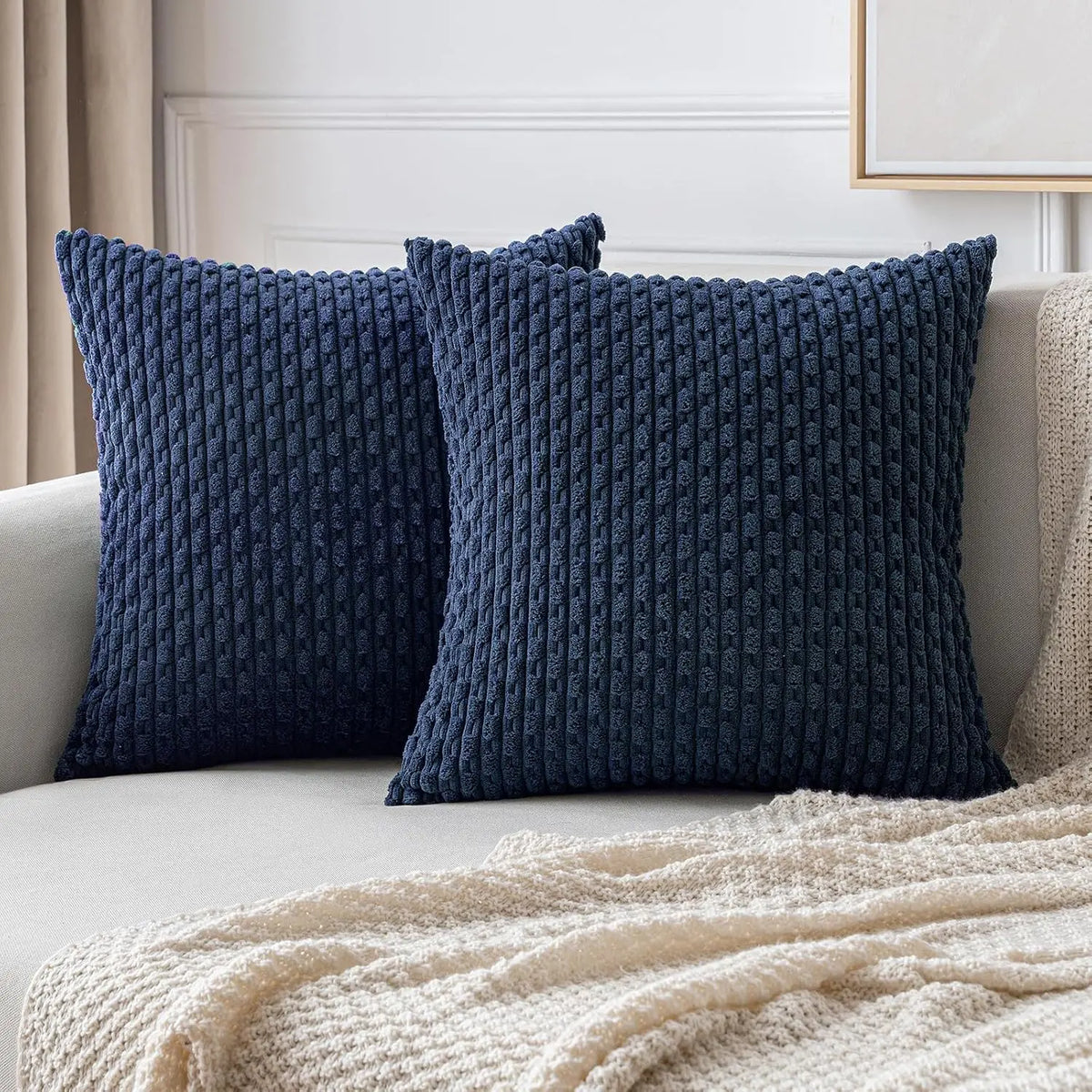 Plush Striped Velvet Accent Pillow in Chic Bohemian Style