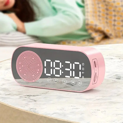 Compact Wireless Alarm Clock with Bluetooth Speaker