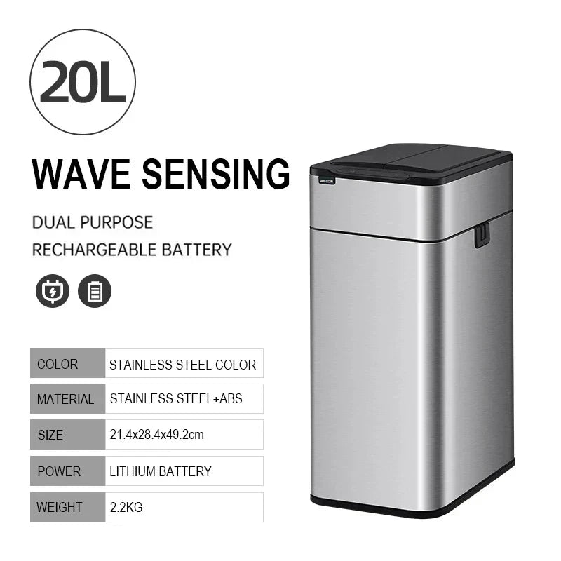 Touchless Stainless Steel Sensor Trash Can