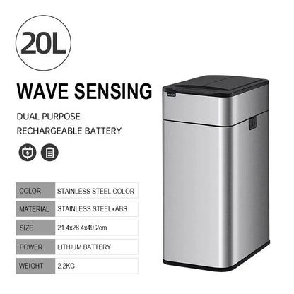 Touchless Stainless Steel Sensor Trash Can