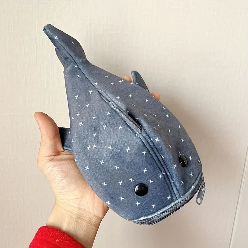 Navy Blue Shark Zip Pencil Pouch