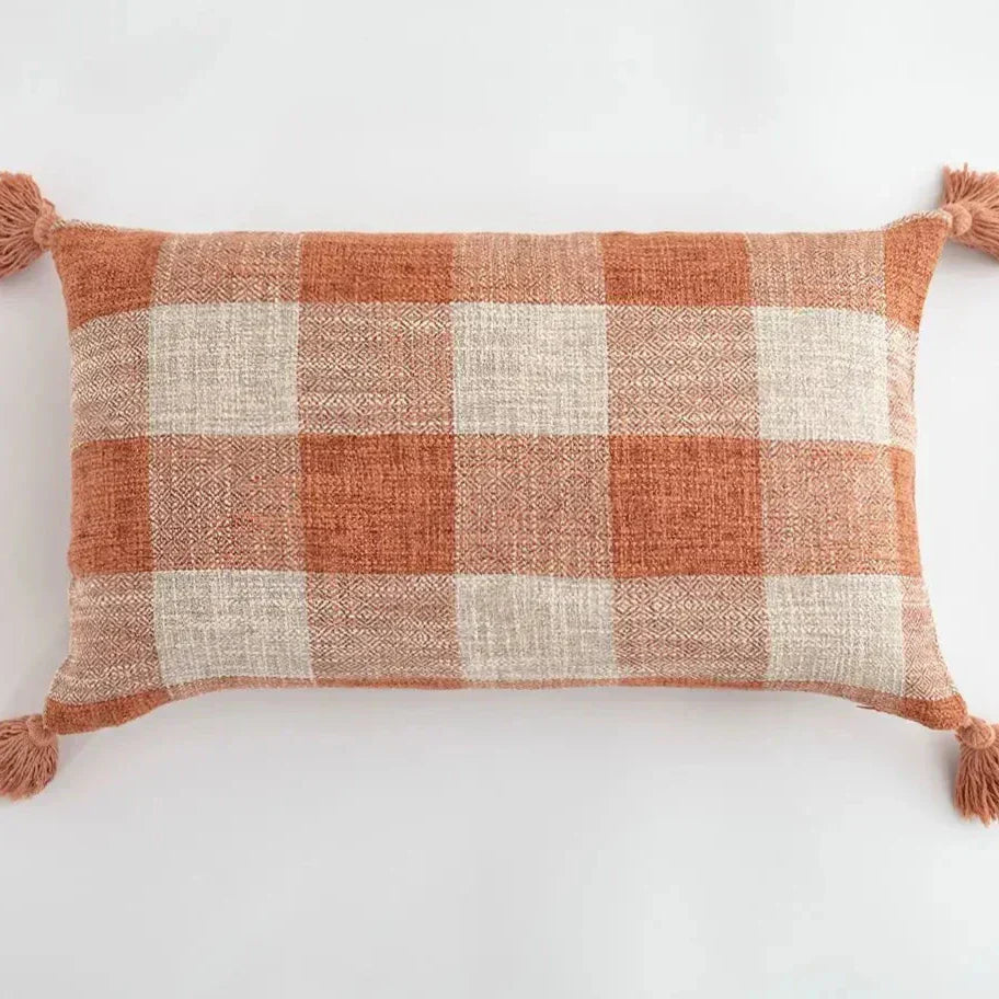 Stylish Home Cushion Cover with Decorative Tassels