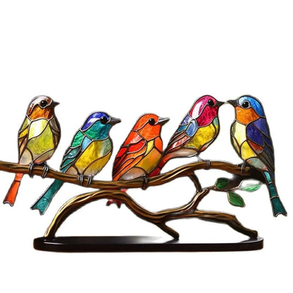 Vibrant Bird Perch Home Decor Figurine