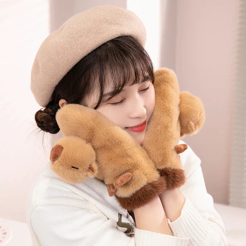 Cozy Plush Kid's Fun Animal Gloves