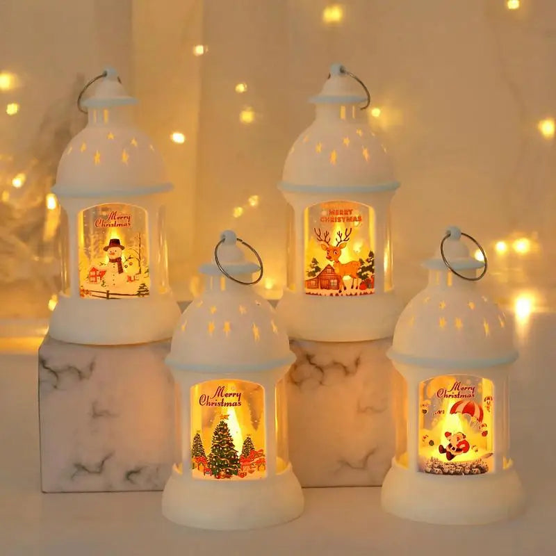 Festive Holiday LED Santa Lanterns