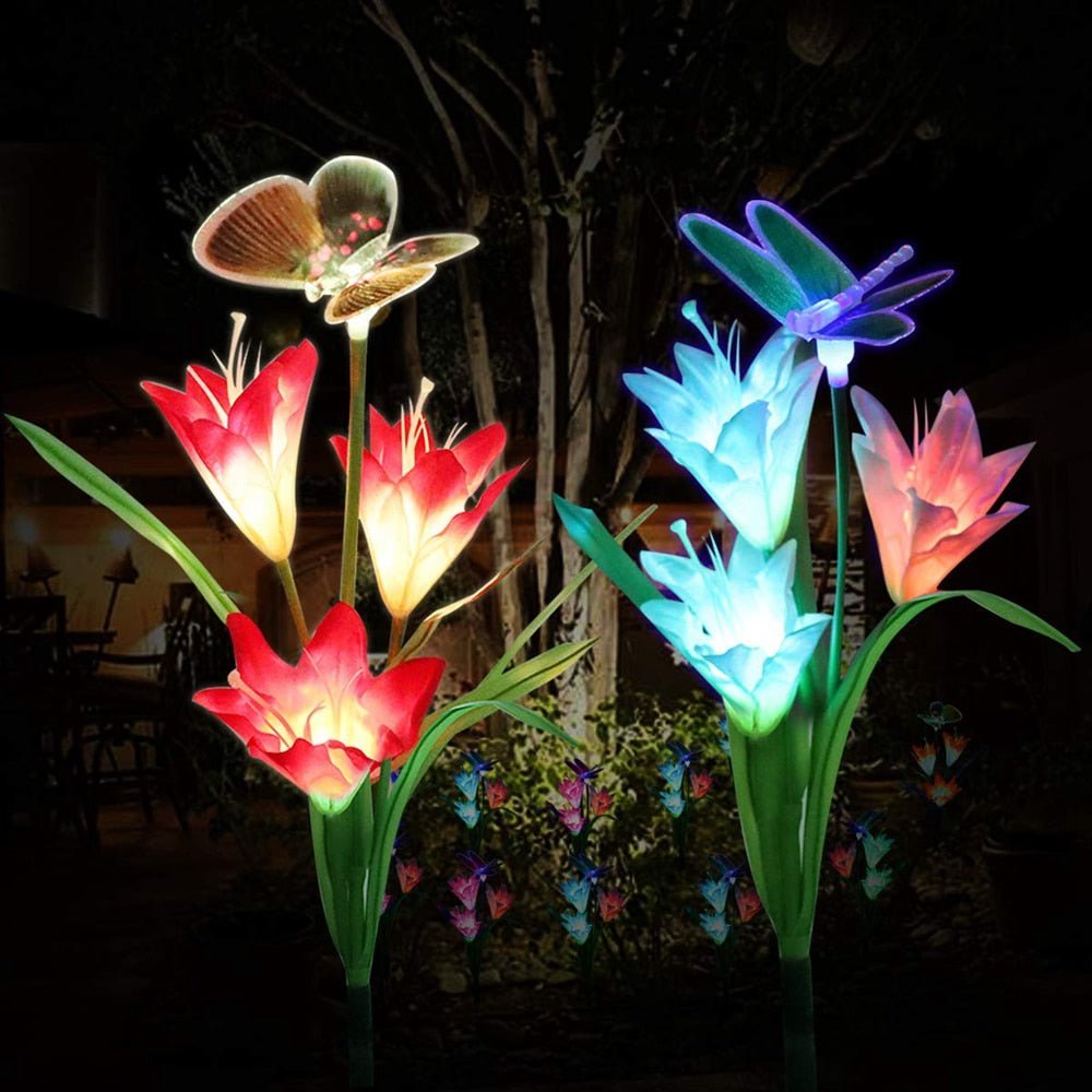 Solar Powered Garden Flower Lamp