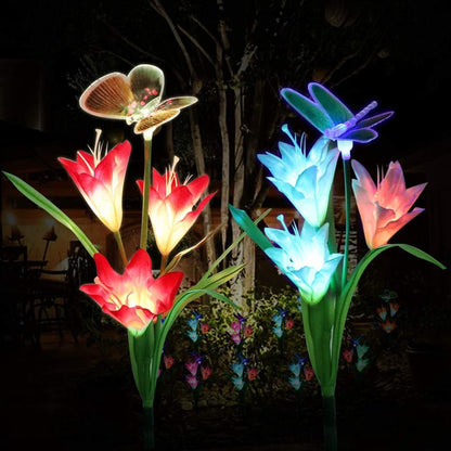 Solar Powered Garden Flower Lamp