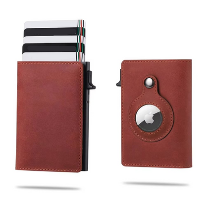 Slim RFID Leather Wallet with Card Slot & Tracker Pocket
