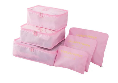 Travel Packing Cube Set 6pc Waterproof Luggage Organizer