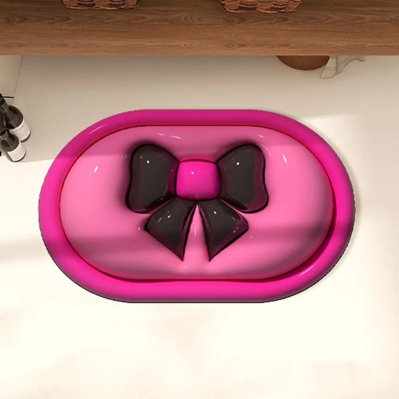 Stylish 3D Bow Tie Anti-Slip Floor Mat
