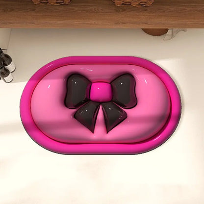Stylish 3D Bow Tie Anti-Slip Floor Mat