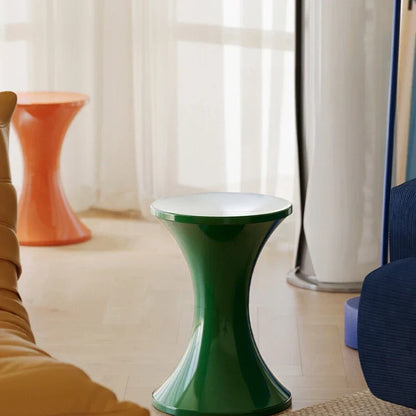 Stylish Plastic End Table with Wide Hourglass Shape