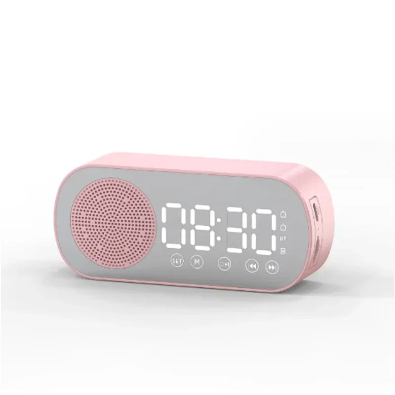 Compact Wireless Alarm Clock with Bluetooth Speaker