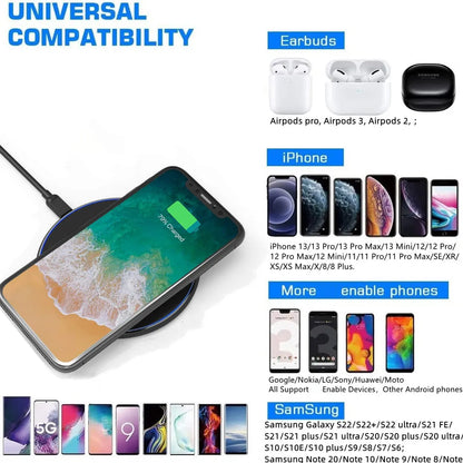 Quick Wireless Charging Pad for iPhone & Android