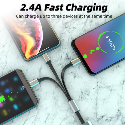 Durable 3in1 Metal Quick USB Charging Cable