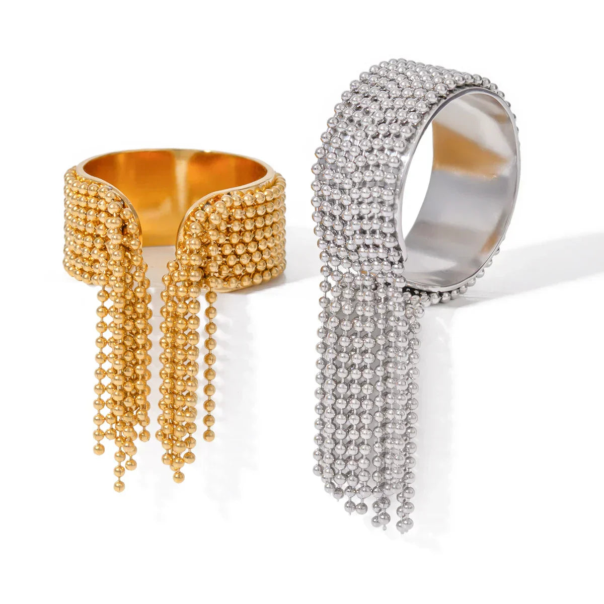 Luxurious Gold Drop Adjustable Cocktail Ring
