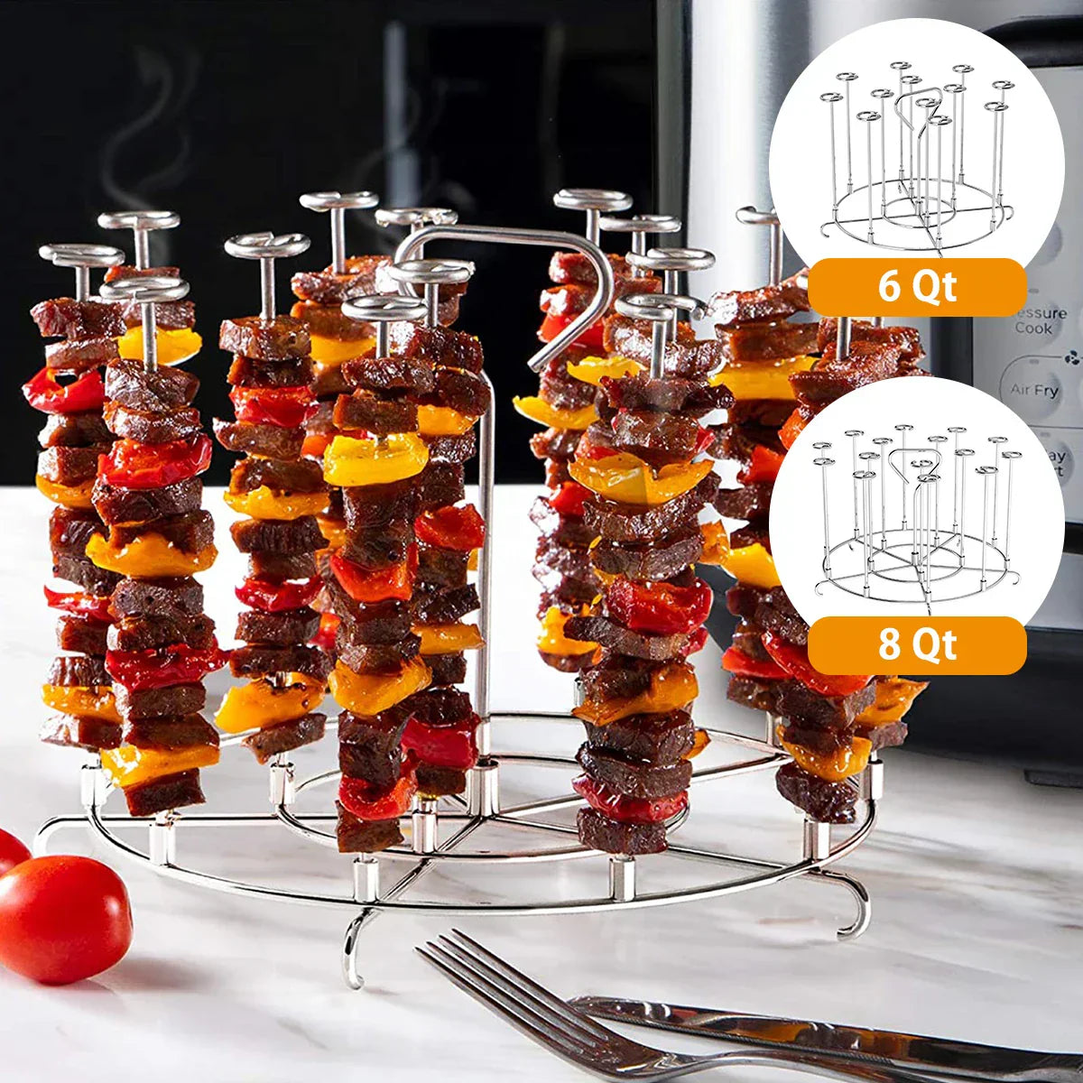 Compact Air Fryer Kebab Grill Stand