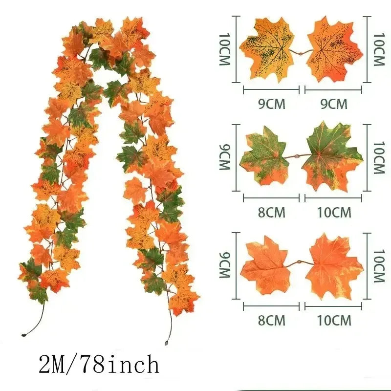 Fall Artificial Maple Leaf Home Decor Garland
