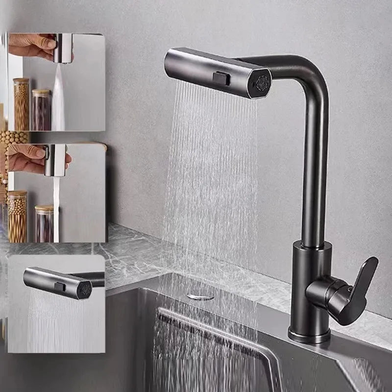 Modern Waterfall Kitchen Faucet Sleek Design - Yeezlab