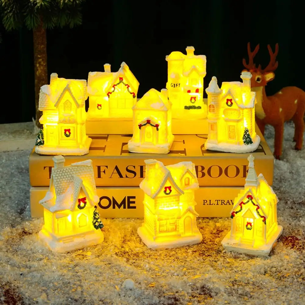 Sparkling Snowflake Christmas Village Houses
