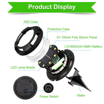 Green Solar Powered Garden Lamp