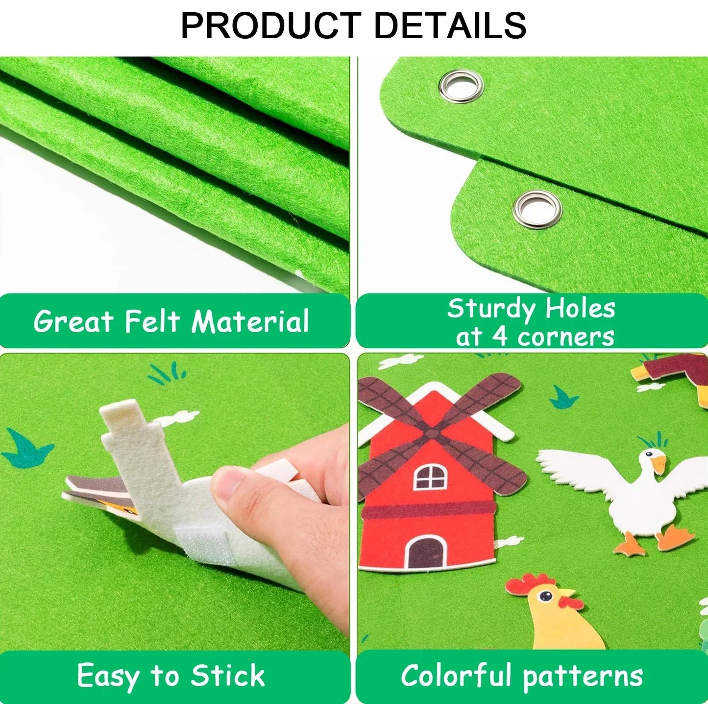 Educational Farm Animal Play Felt Board Set