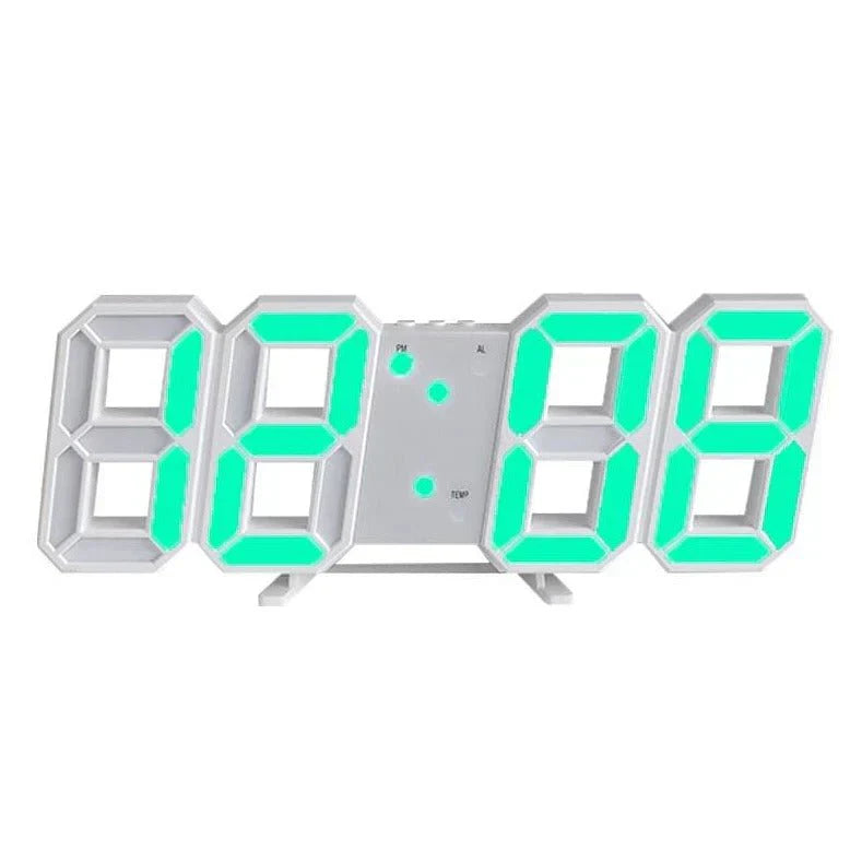 Modern 3D LED Digital Wall Clock with Dimmable Light
