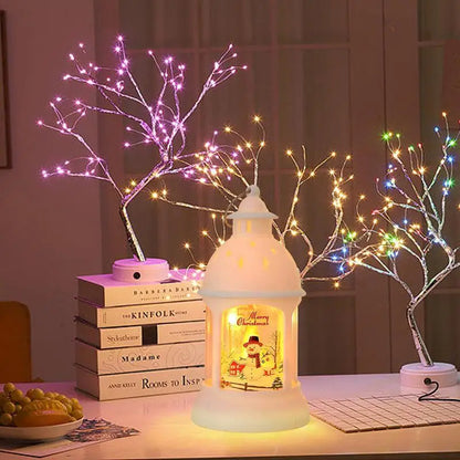 Festive Holiday LED Santa Lanterns