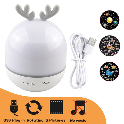 Colorful 360 Degree Deer LED Night Light Lamp