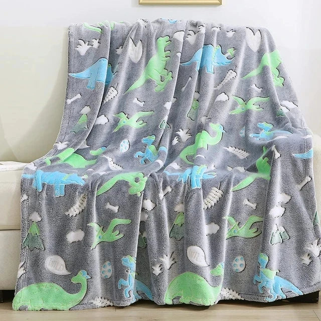 Soft Glow Blanket with Stars and Hearts Design