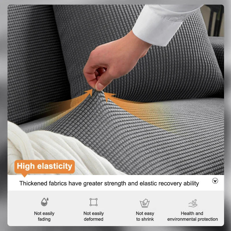 Stretchy Fitted Sofa Slipcover with Textured Pattern
