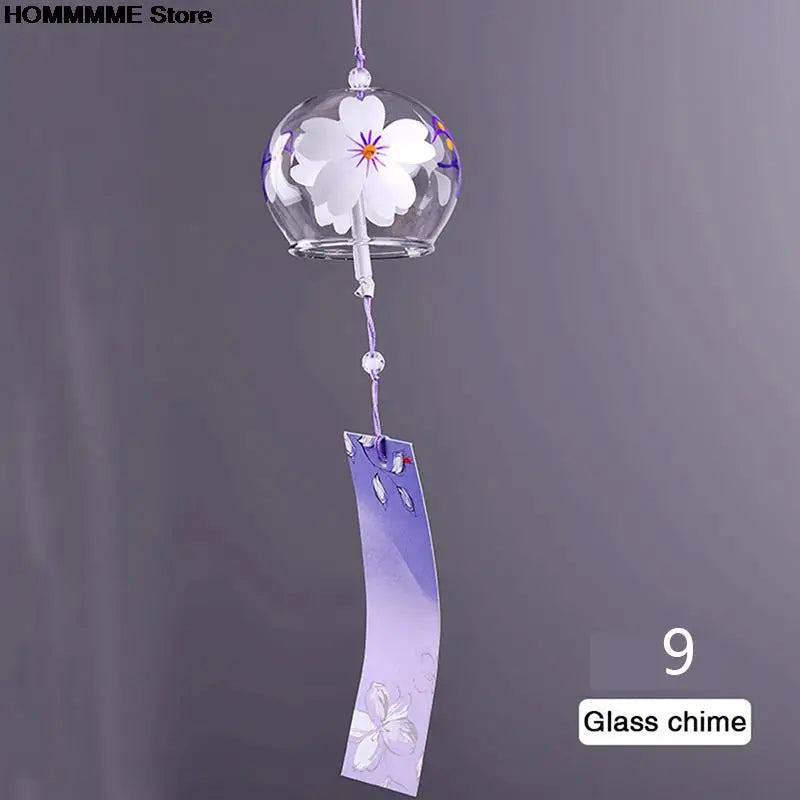 Delicate Japanese Glass Wind Chime Pendant