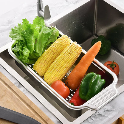 Space Saving Stainless Steel Sink Veggie Strainer Basket