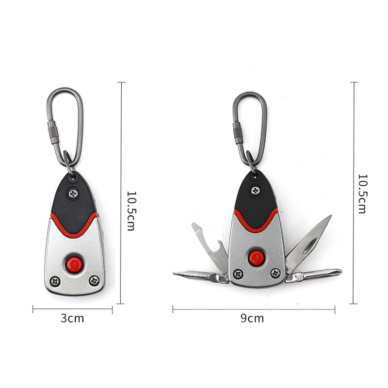 Portable 6in1 Multi Tool Keychain Stainless Steel