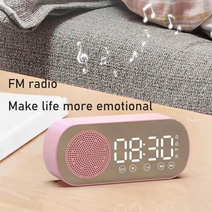 Compact Wireless Alarm Clock with Bluetooth Speaker