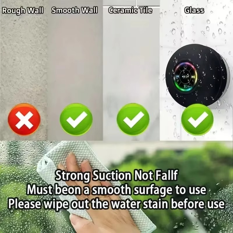 Compact Waterproof Bluetooth Speaker with LED Lights